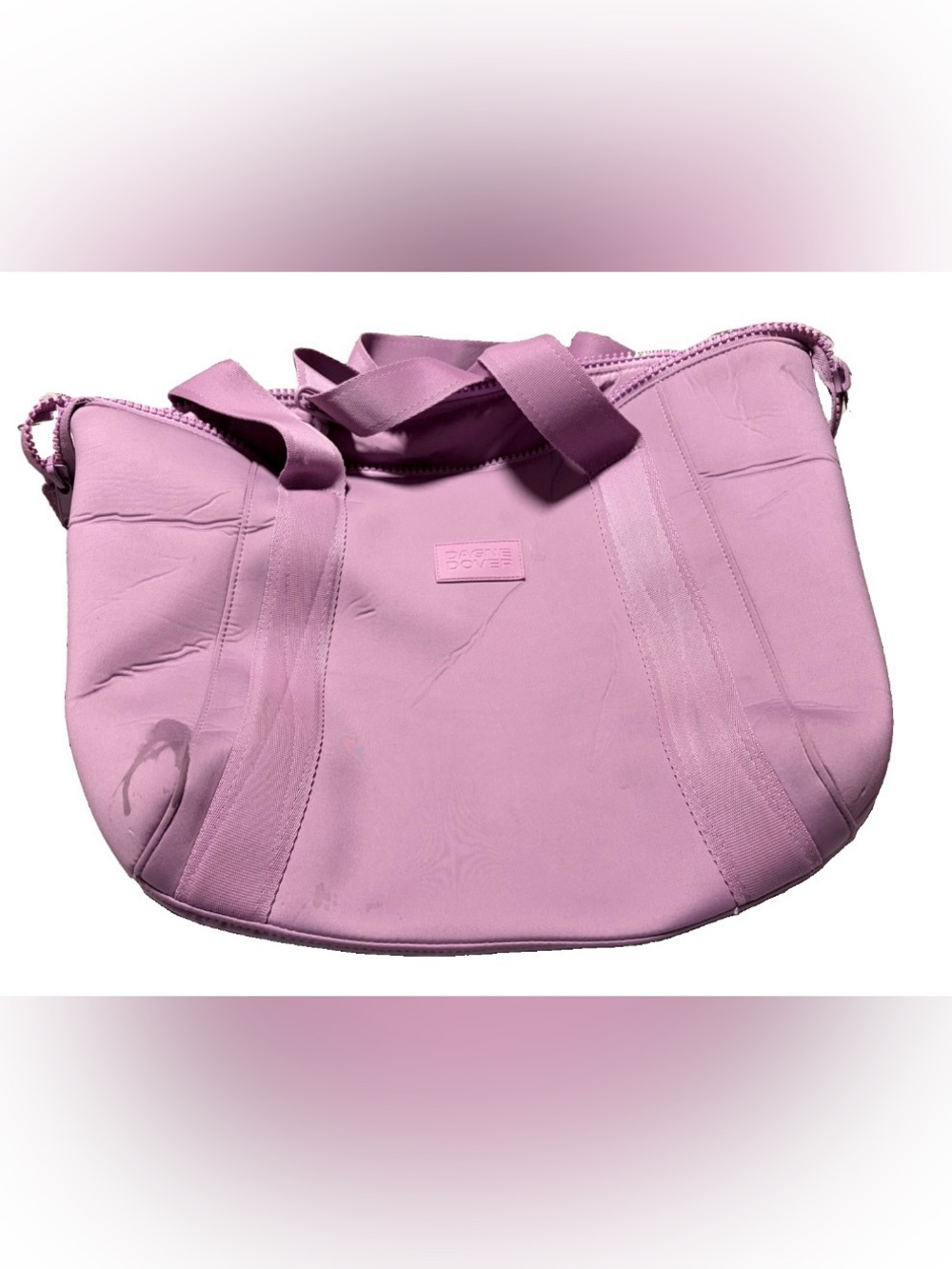 Dagne Dover Landon Medium Neoprene Carryall – Violet, Read Notes